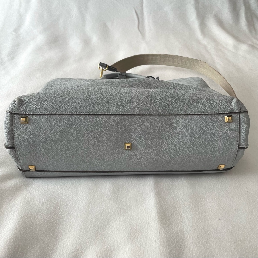SOLD - MCM Large Milla Concrete (Light Blue-Gray) Leather Satchel Tote - Picture 10 of 17